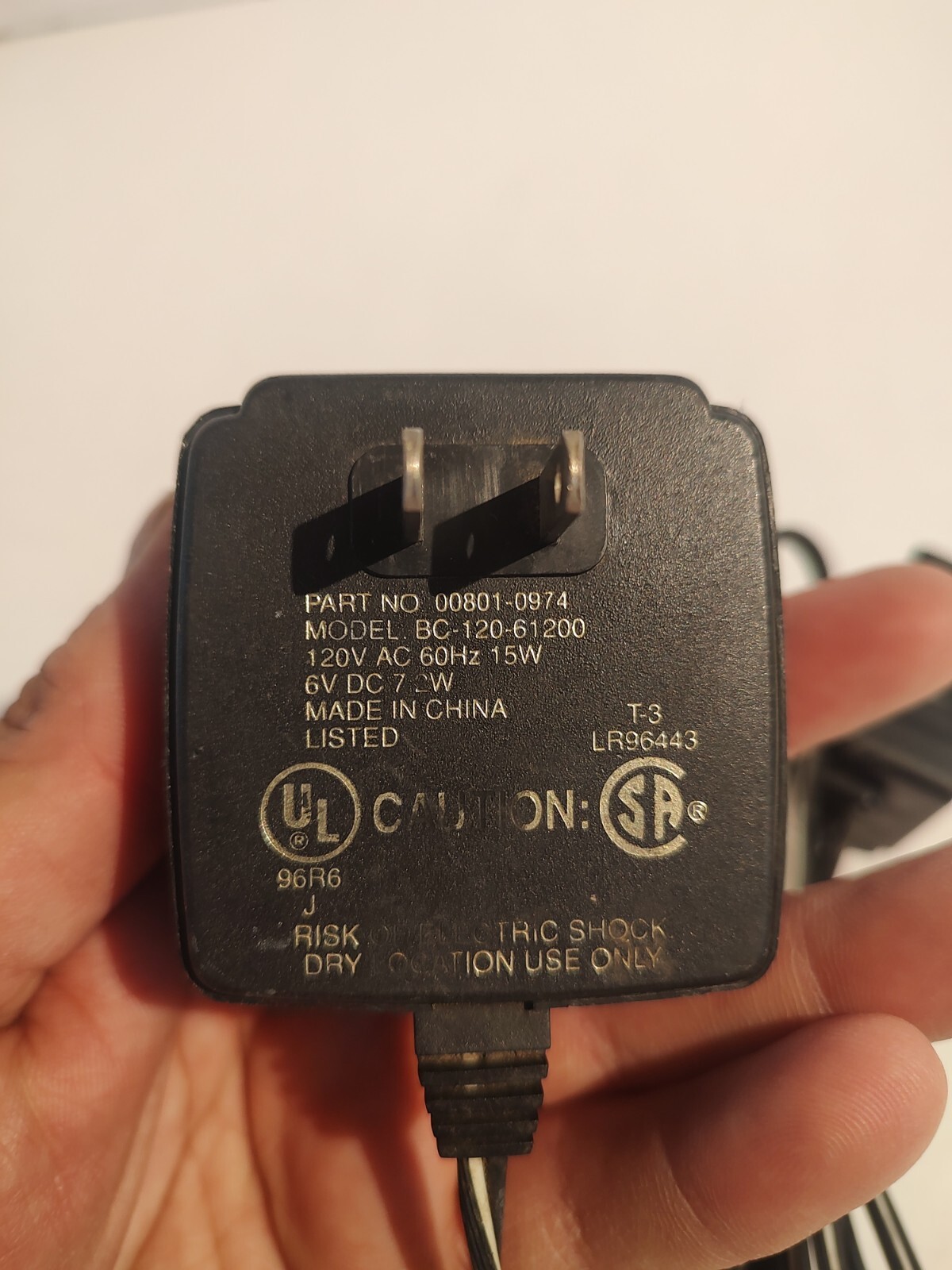 Fisher-Price Power Wheels 6 Volt Battery Charger BC-120-61200