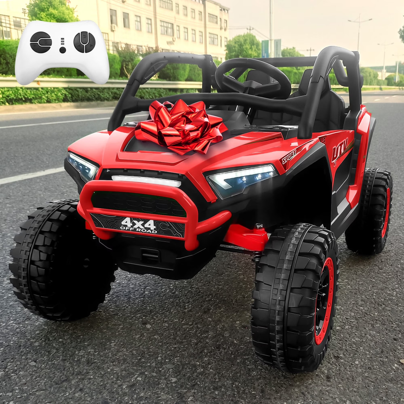 4WD 24V Ride on Toys for Kids with Remote Control, 2 Seater Electric Vehicle wi