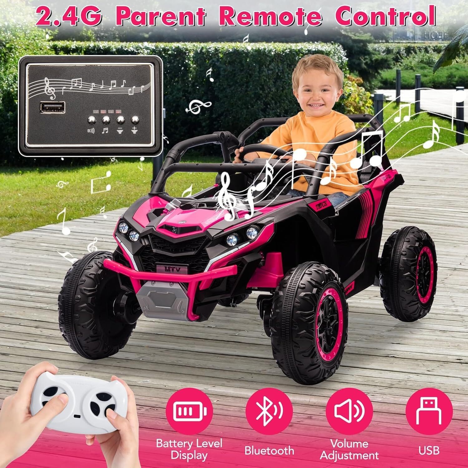 24V Kids Ride On UTV Car for Kids Electric Car Toys 4WD Off-Road W/ Remote Xmas