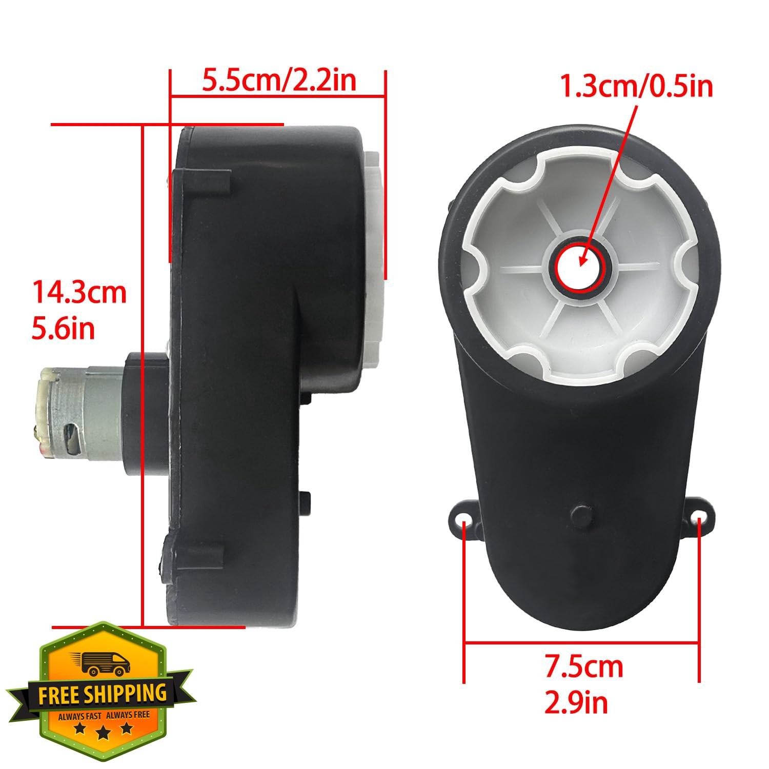 JRRXM 24V NO.7 Steering Wheel Motor Gearbox for Kids Ride On Toys