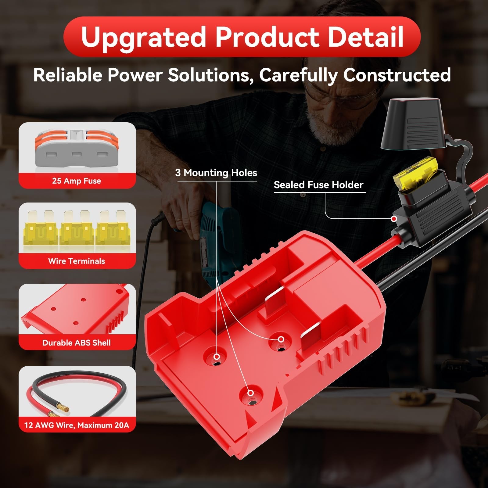 4-Pack Power Wheels Battery Adapter for Milwaukee M18 – DIY RC Car Converter, 12