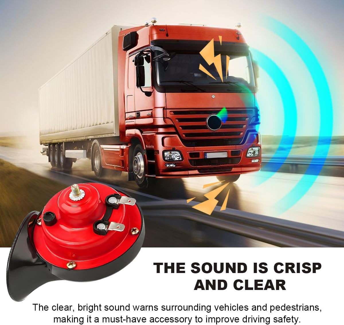 Super Loud Car Snail Horns, 12V 300DB Durable Car Horn Kit, High Low Tone