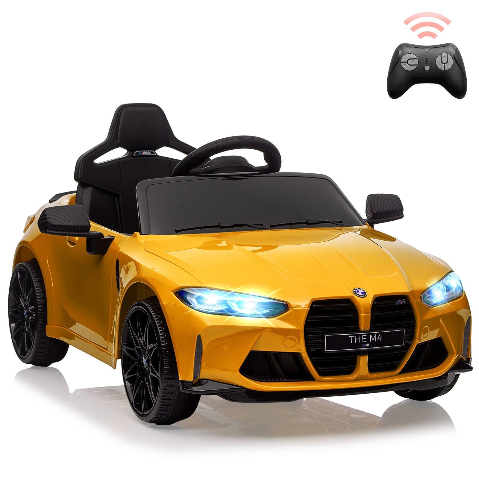 Licensed BMW M4 Electric Ride-On Car 12V for Kids w/ Twin Motors 2 Control Modes