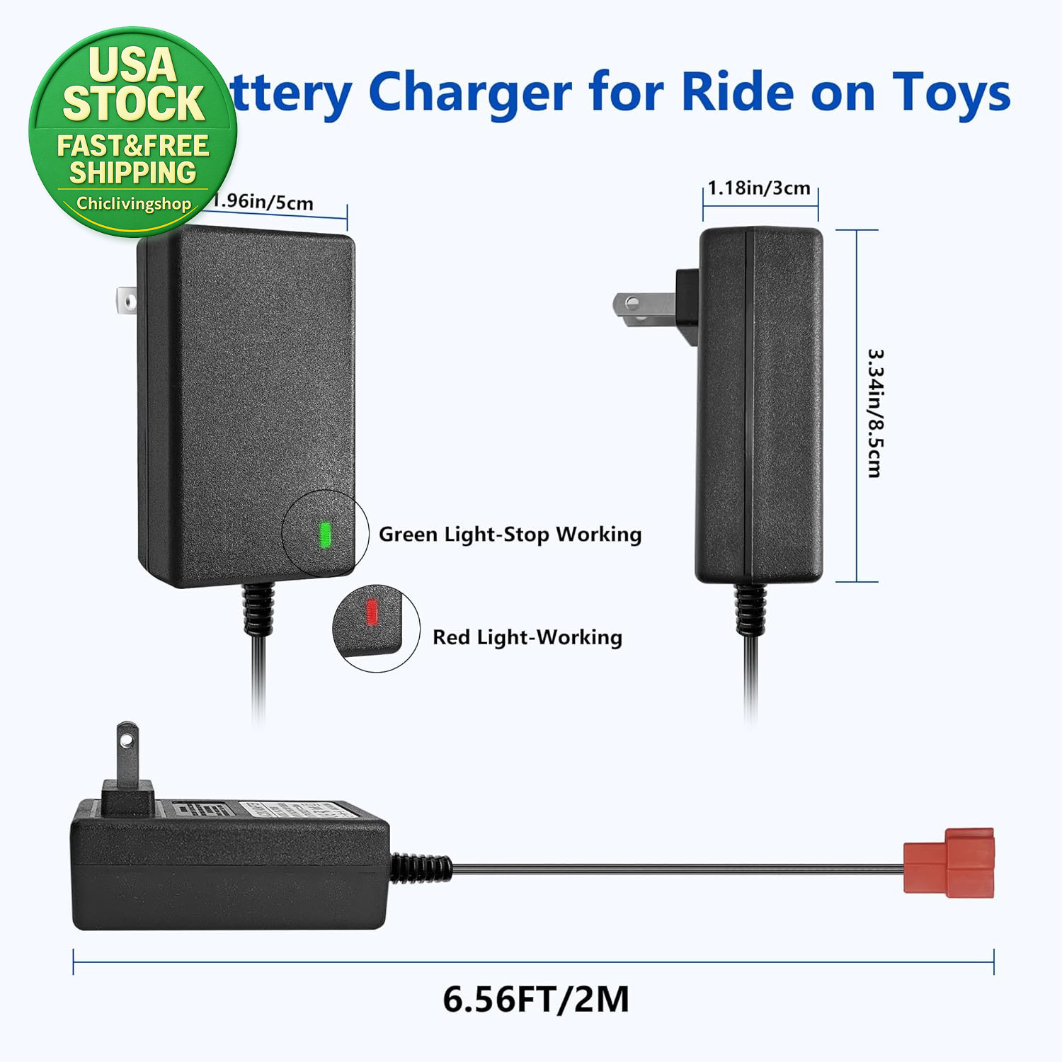 24V Battery Charger for Ride on Toys Compatible with Huffy Torex UTV 4X4