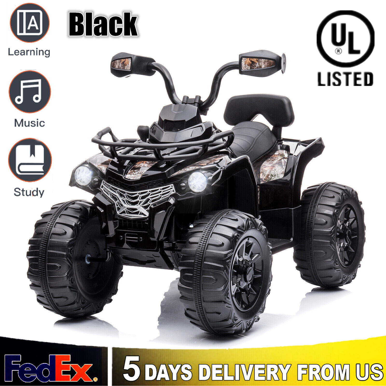 12V Electric ATV Quad Kids Ride-on Car Battery Powered Ride 4-Wheel Motorcycle