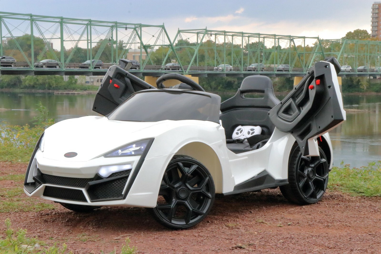 First Drive Lykan Hypersport White 12v Kids Cars – Dual Motor Electric Power Rid