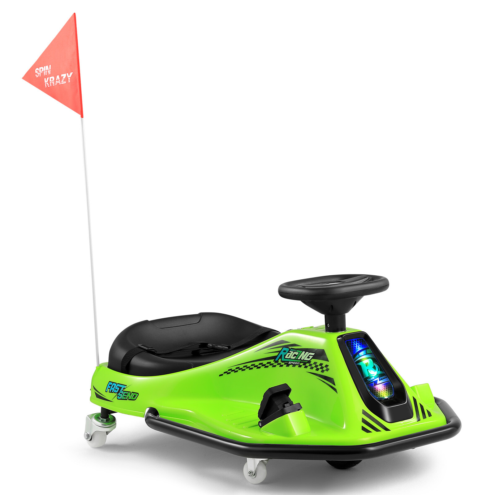 360° 24V Kids Electric Drifting Go Kart Ride On Cart with Bluetooth (Green)
