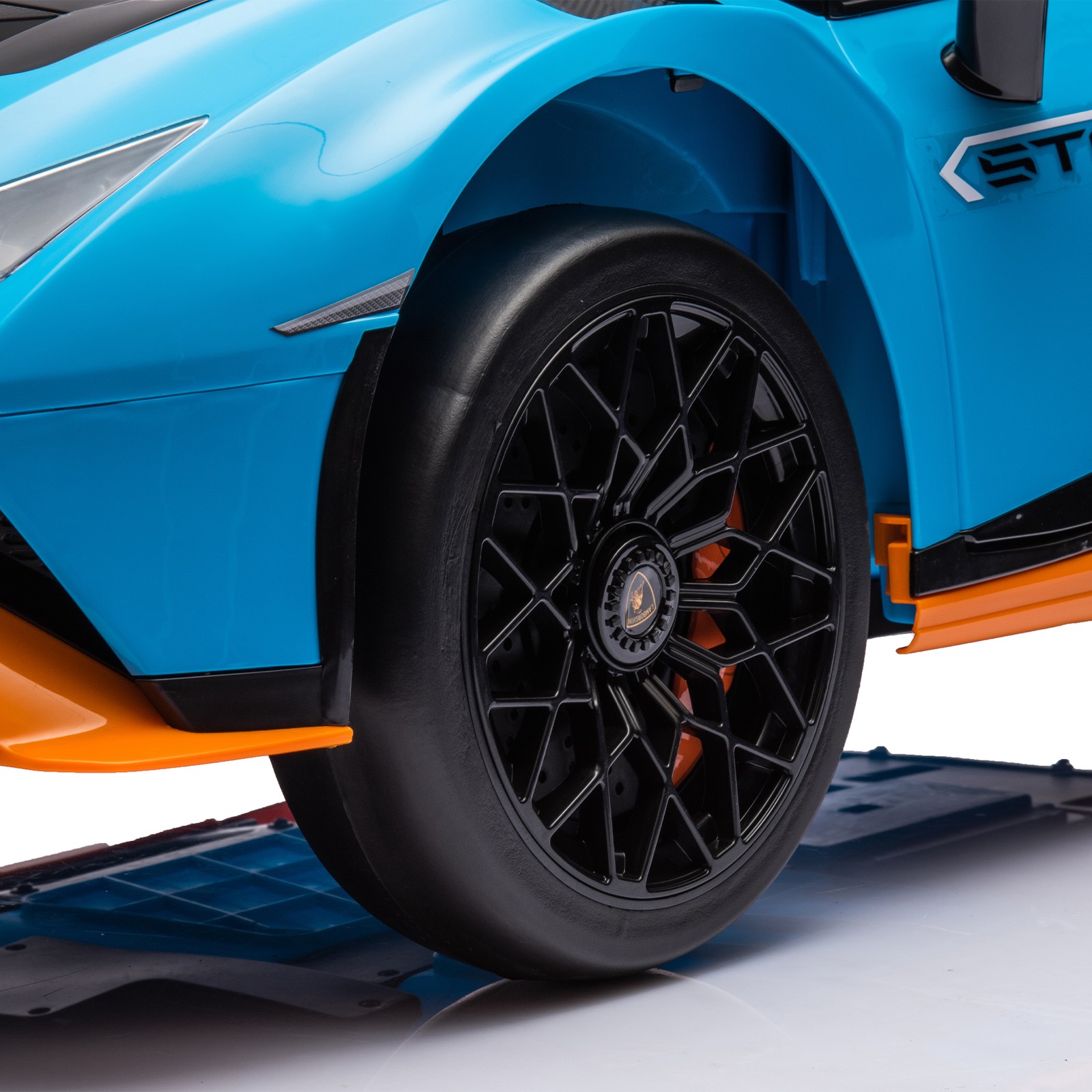 24V Kids Electric Ride-On Drift Car 1.86-5.59MPH Foam Front Wheels Ages 3-6 Blue