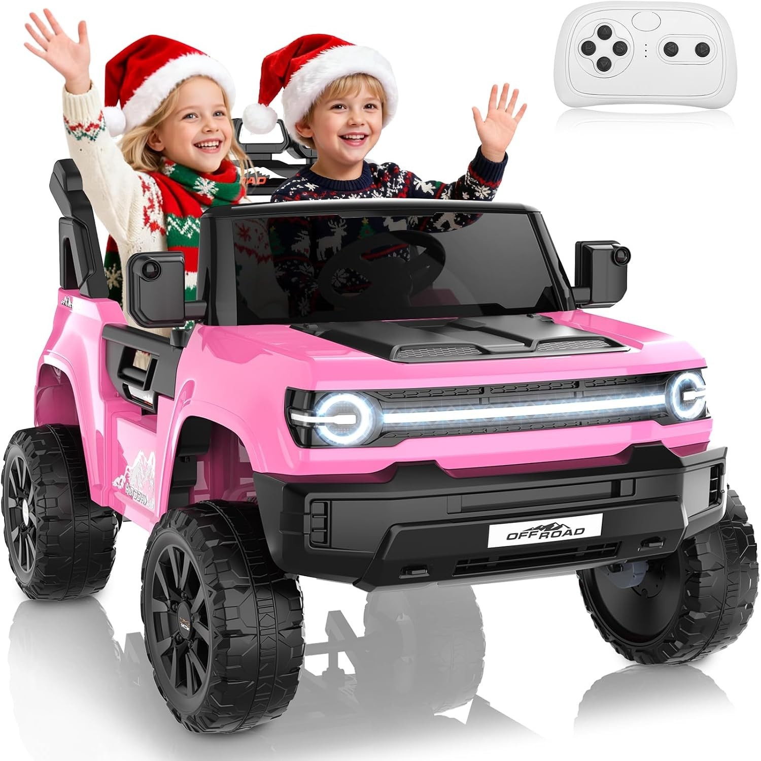 24V 2-Seater Ride on Toys for Kids,Electric Car +Remote Control LED Lights Gift