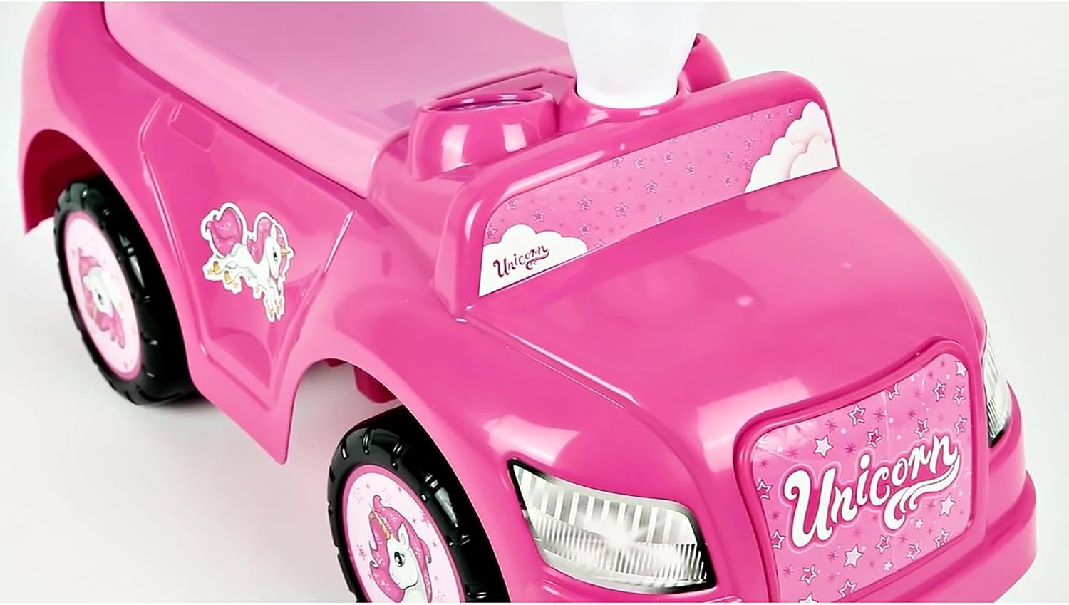 : Ride on Car: 4-In-1 Walk & Drive – Unicorn & Pink – Walk-Ride-Rock-Drive, Foot