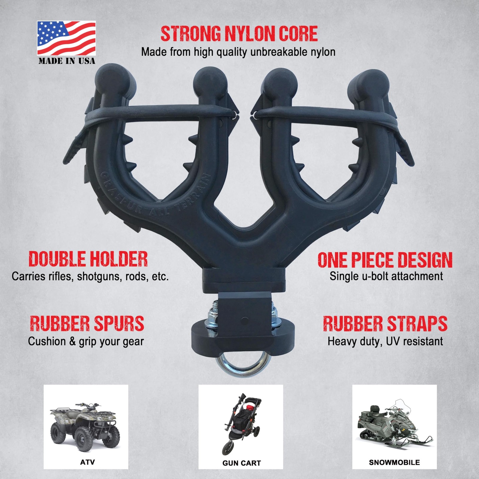 Graspur Double ATV Gun & Bow Rack – Model ATV2