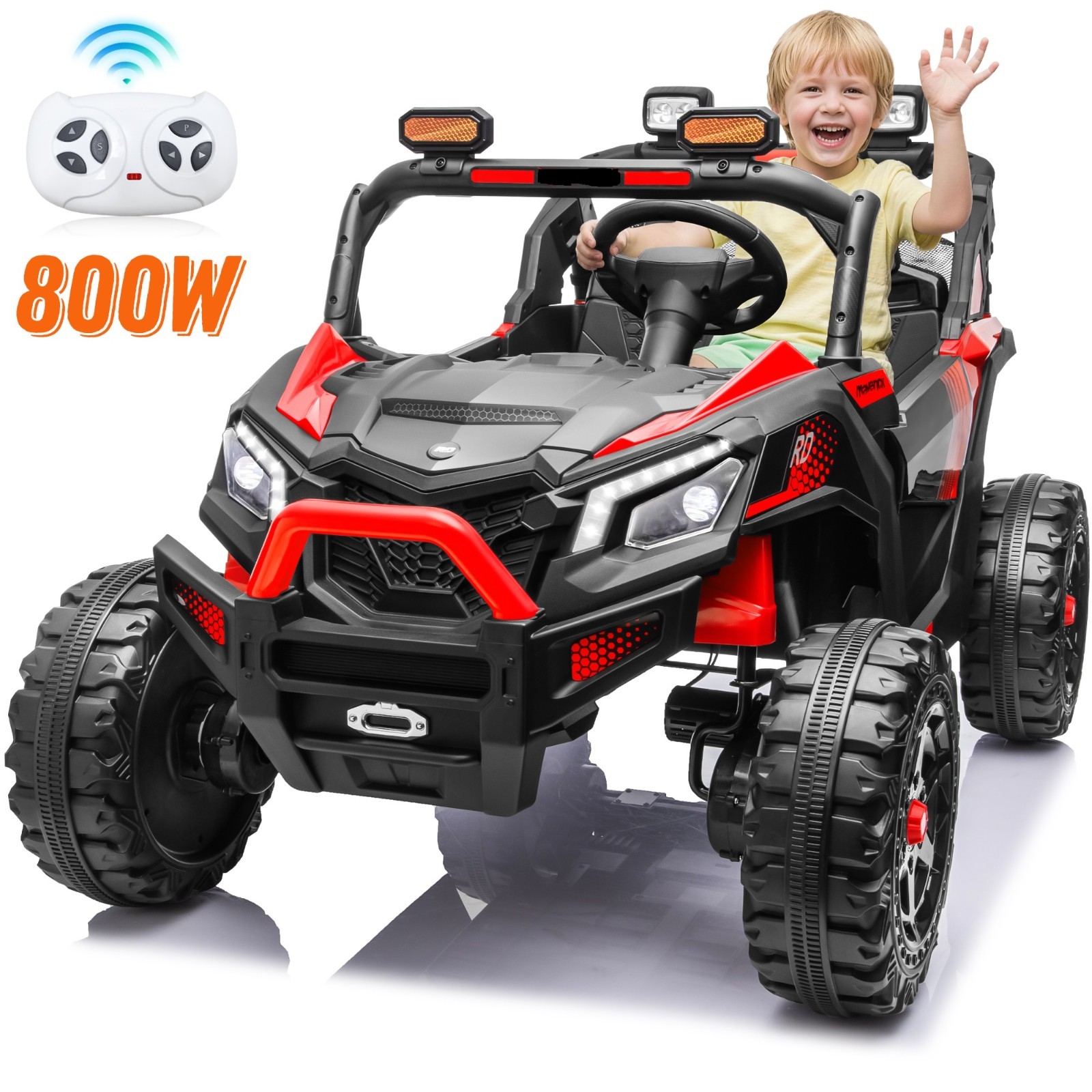 24V 4WD 2-Seater Ride On Truck RC Bluetooth LED Light Kids Holiday Gift Pink