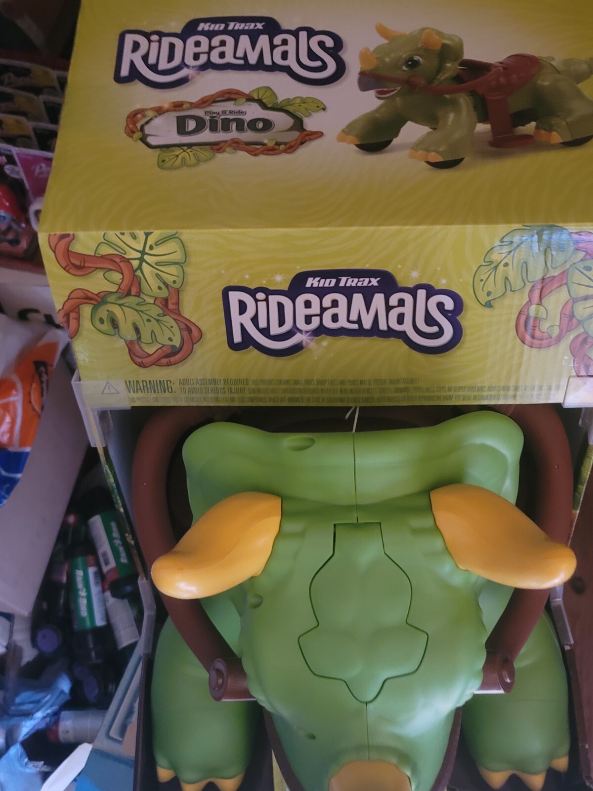KID TRAX RIDEAMALS Dino Dinosaur Triceratops RIDE-ON TOY NEW Rare HTF 18-30 Mths