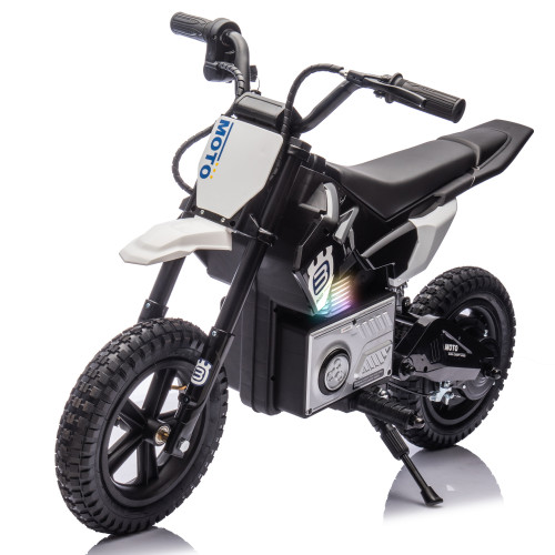 24V Kids Motocross Motorcycle 200W Hub Motor Ride-On Bike LED Music Toy
