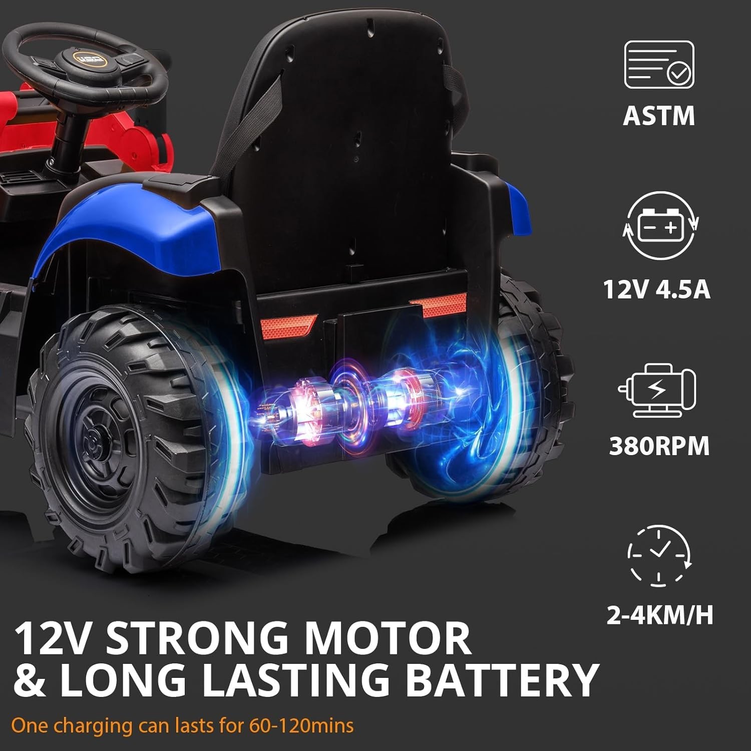 4 in 1 Ride on Excavator Bulldozer 12V Kids Electric Vehicle with Remote Control
