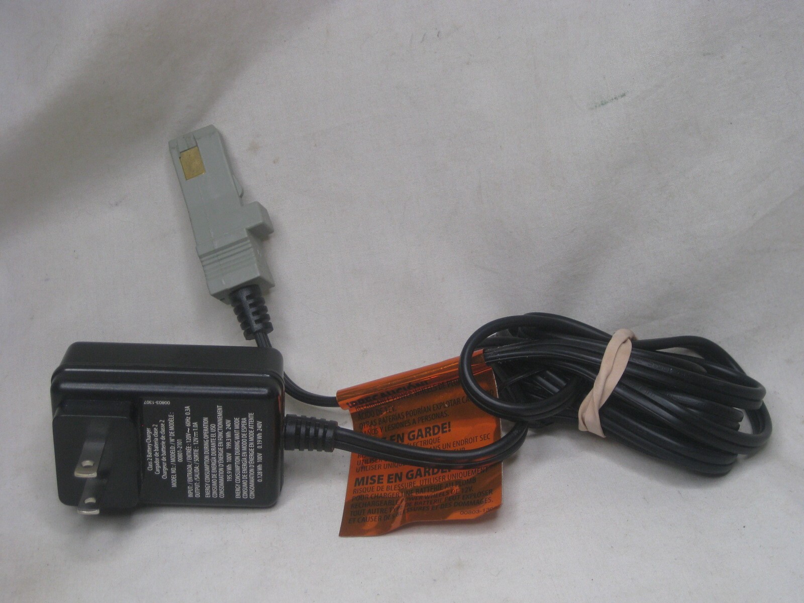 Fisher-Price POWER WHEELS Model 00801-2101 Class 2 Battery Charger power cord