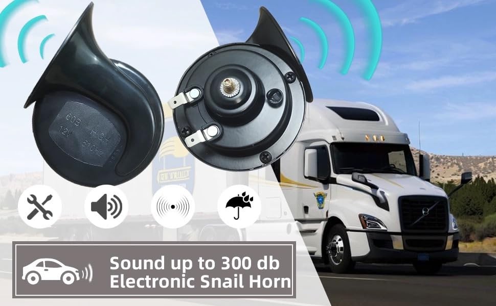Ultra Loud 12V Car Horn Waterproof Electric Snail Kit Universal Replacement