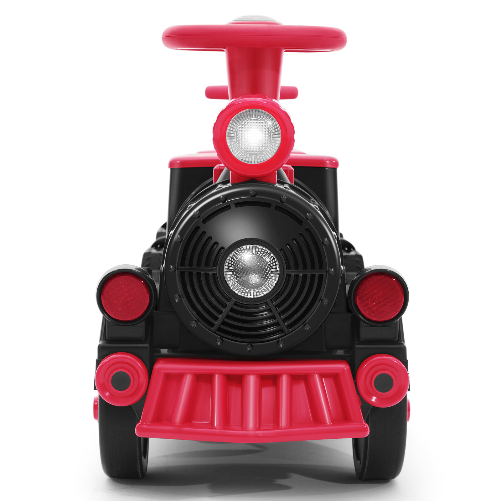 Large 2-Seater Red 12V Battery Kids Ride On Train w/2 Speed,Music,Lights,Storage