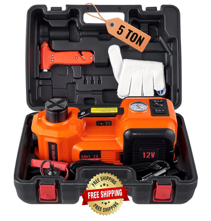 Gato Hidraulico Electrico 12V 5 Toneladas Elevador Hidráulico Para Carro Autos