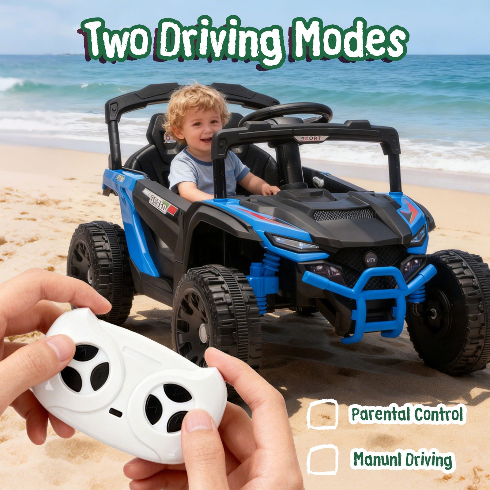 24V Kids ride on UTV W/ 2.4G PC,80W*2,Four-wheel suspension for Kids Aged 3-5