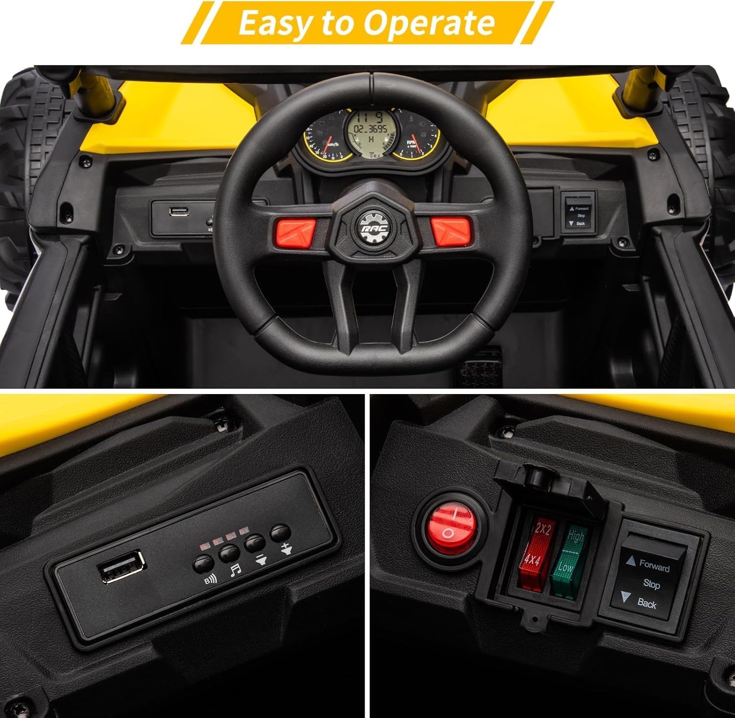 24V Power Wheels Electric Ride on UTV Car Toys Gift for Kids with Remote Control
