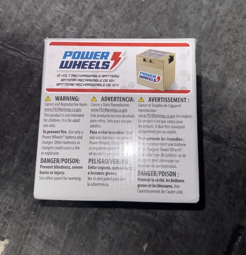 Fisher Price Power Wheels 12 volt battery 12Ah – New