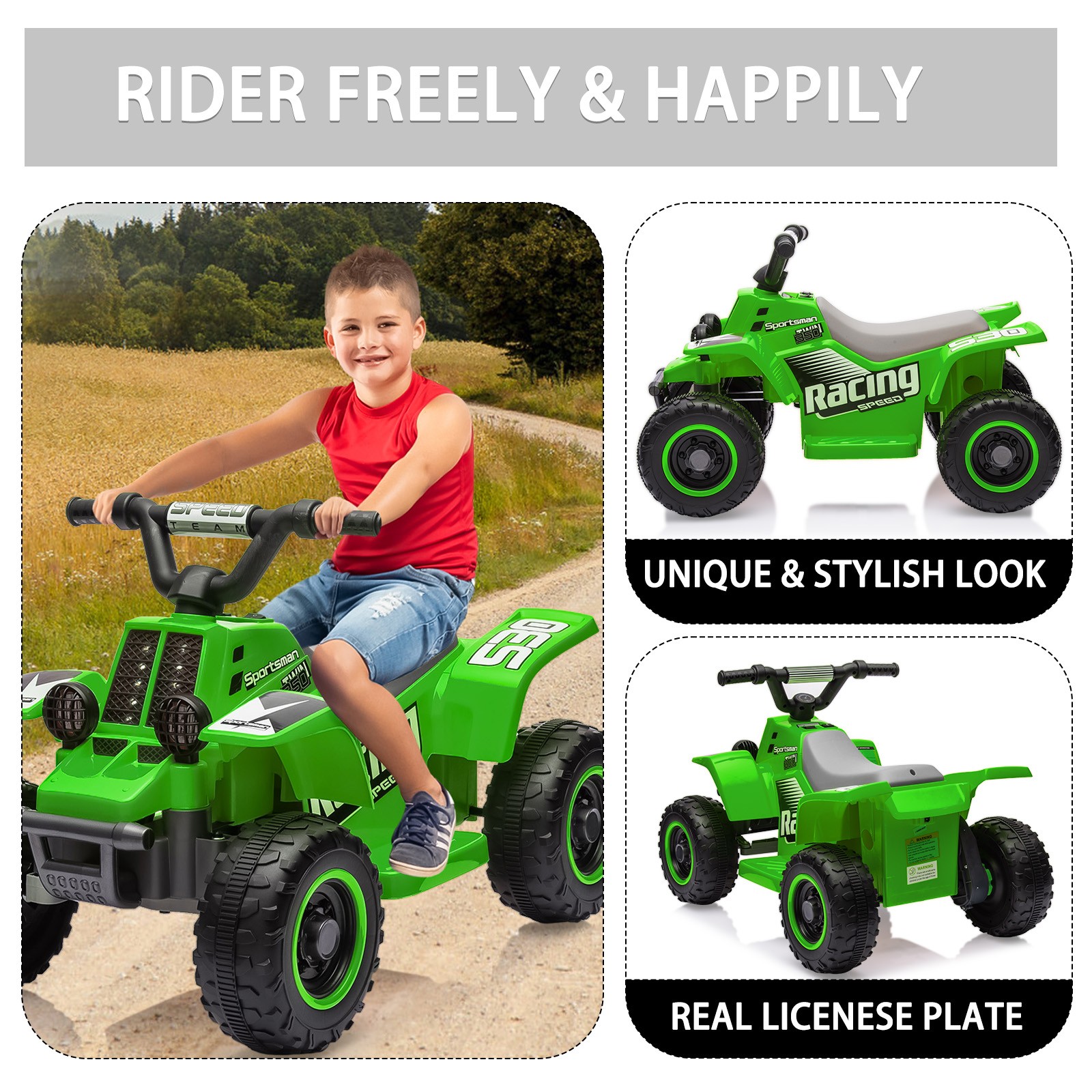 Garvee 6V Kids Ride On Electric ATV,Ride-On Toy for Toddlers 1-3 Boys & Girls