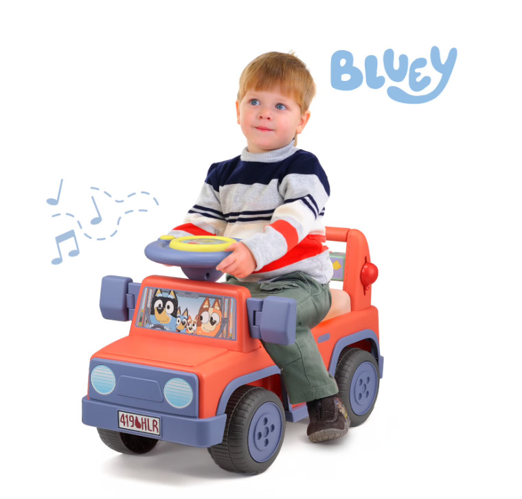 Bluey Licensed Interactive Ride-On Push Car for Boys and Girls Ages 1-3