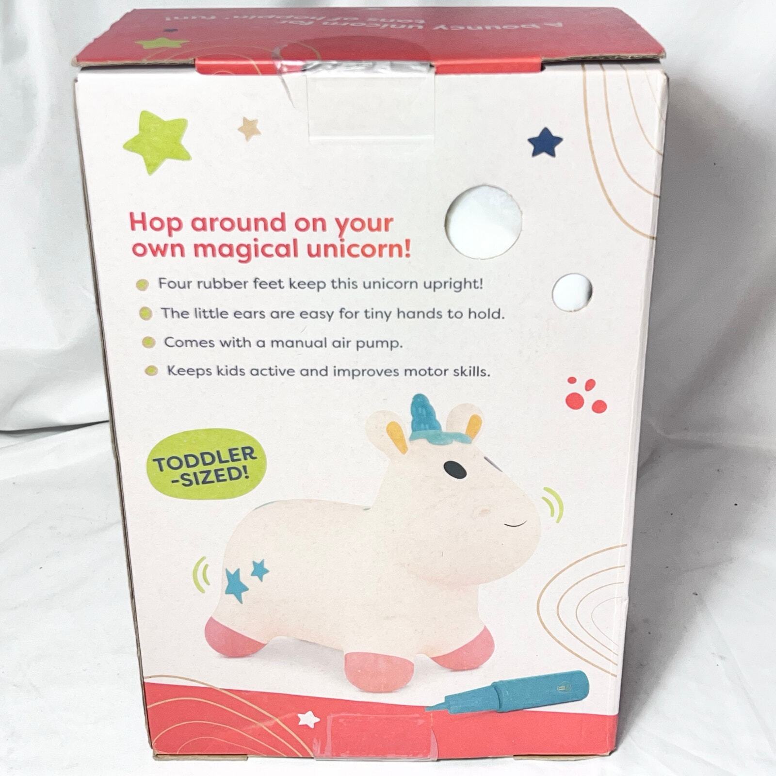 B Toys Ride On Toy Unicorn Hopper Bouncy Boing Pixie Air Pump Included (18m +)