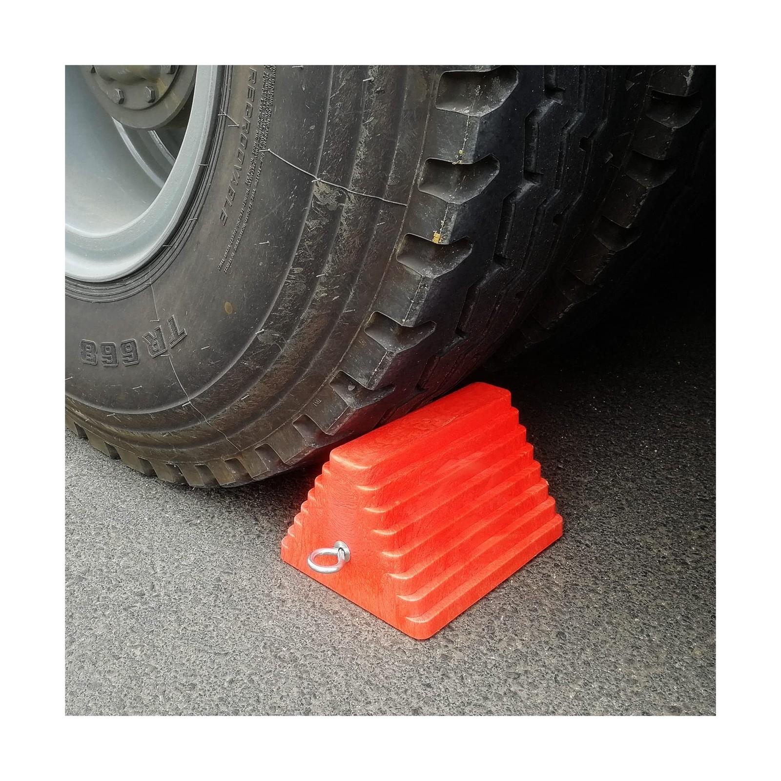 ROBLOCK 2 Pack Wheel Chocks Heavy Duty Orange with Eyebolt for Travel Trailer…