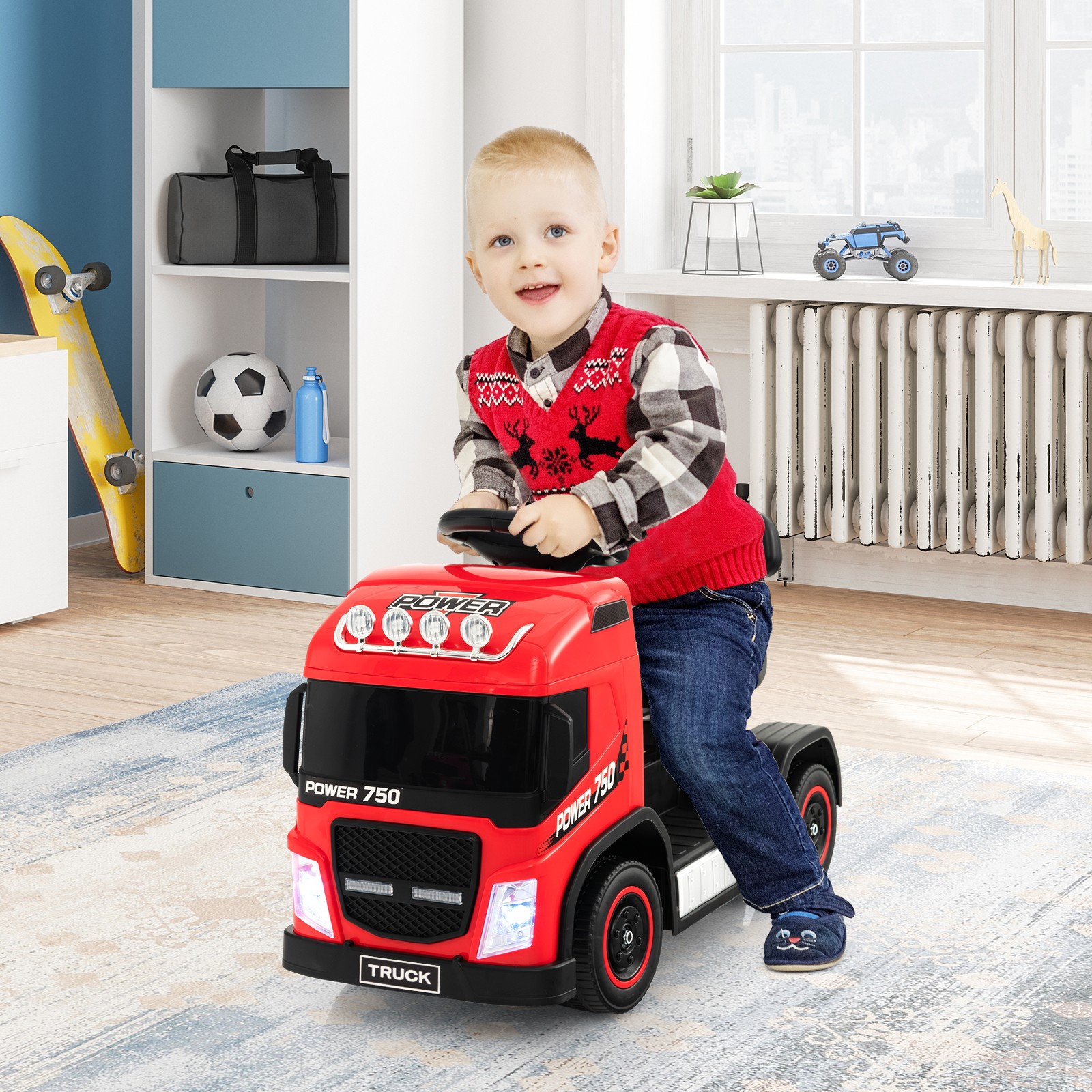 Kids Ride-on Car 6V Toddler Electric Truck LED Lights Music & Horn Sound