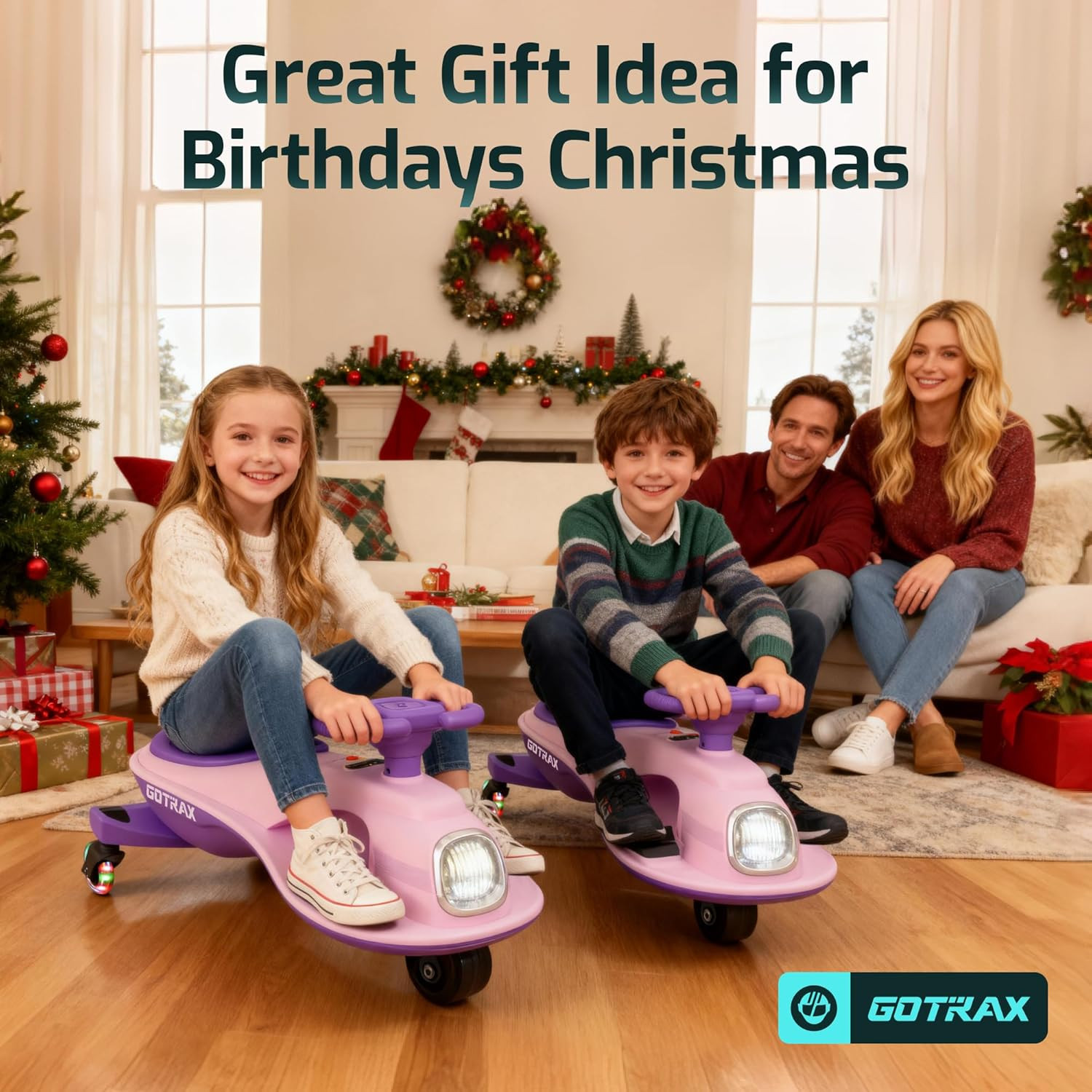 Gotrax WG1 Electric Wiggle Car for Kids, 12V Big Battery up to 120Min Playtime,