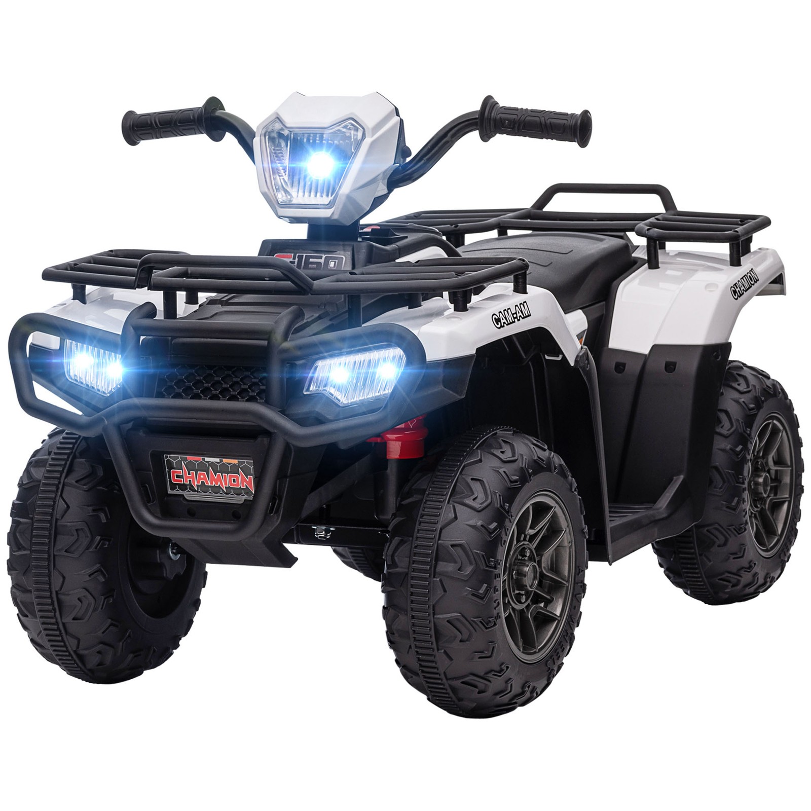 Aosom 12V Kids ATV w/ Forward Backward Function Music, Headlights, Pink