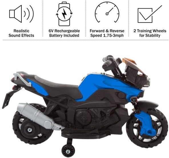 Lil’ Rider Kids Electric Motorcycle Training Wheels and Reverse Function NEW