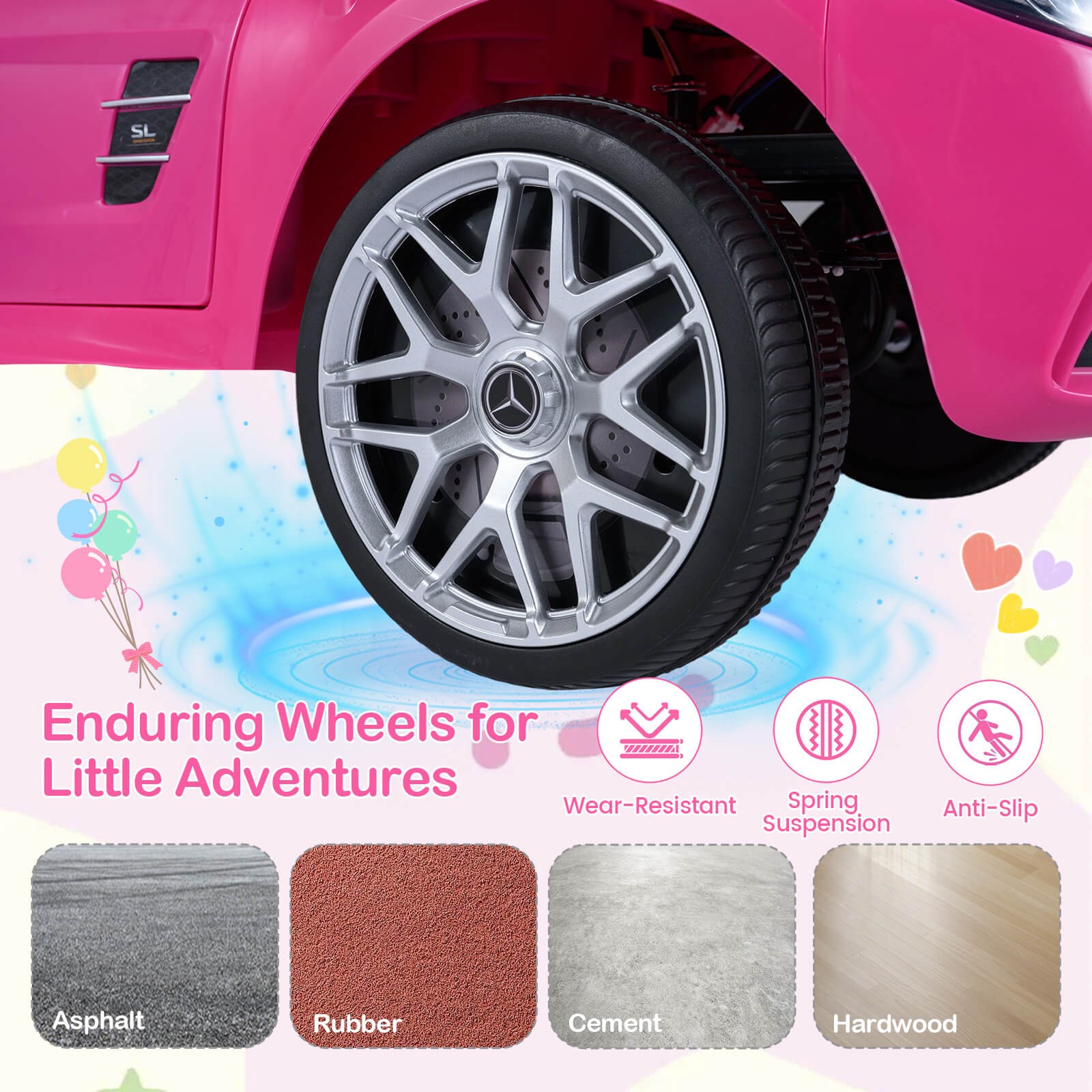 Licensed Mercedes-Benz SL R231 Kids Ride on Car 12V Electric Vehicle with Music