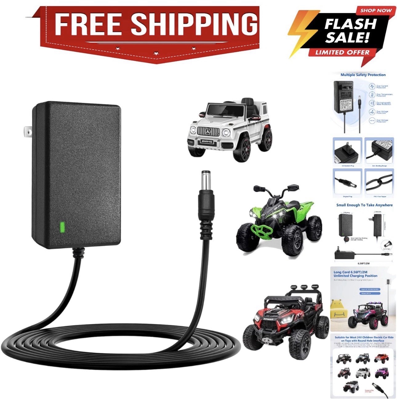 – Compatible with Power Wheels, Kids Ride On Cars, Electric ATVs, Lamborghini…