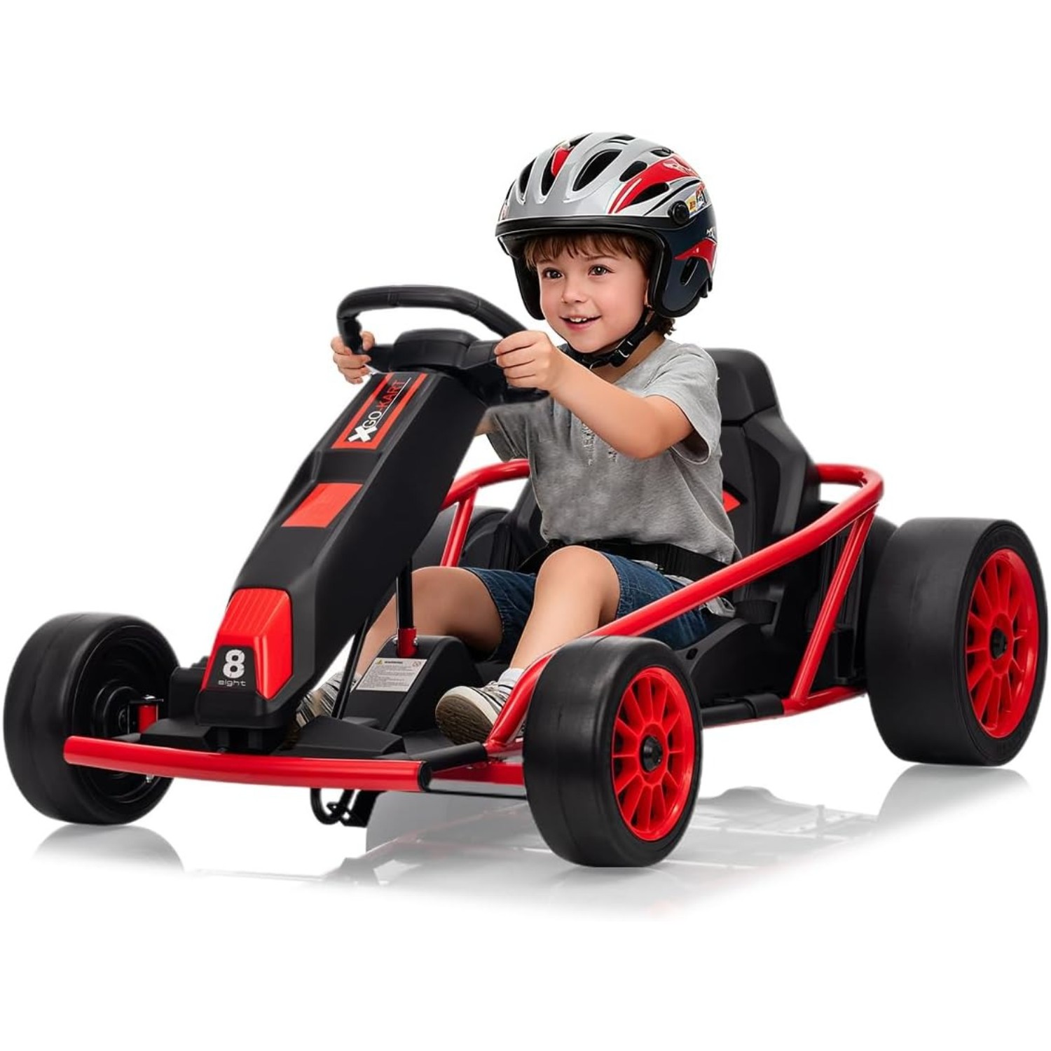 24V Kids Electric Go Kart, Dual 250W Motors, 9Ah Battery, 8MPH Drift Car w Music
