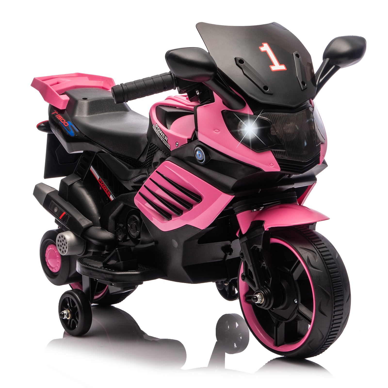6V Battery Kids Ride-On Motorcycle Powered Dirt Bike w/Training Wheels