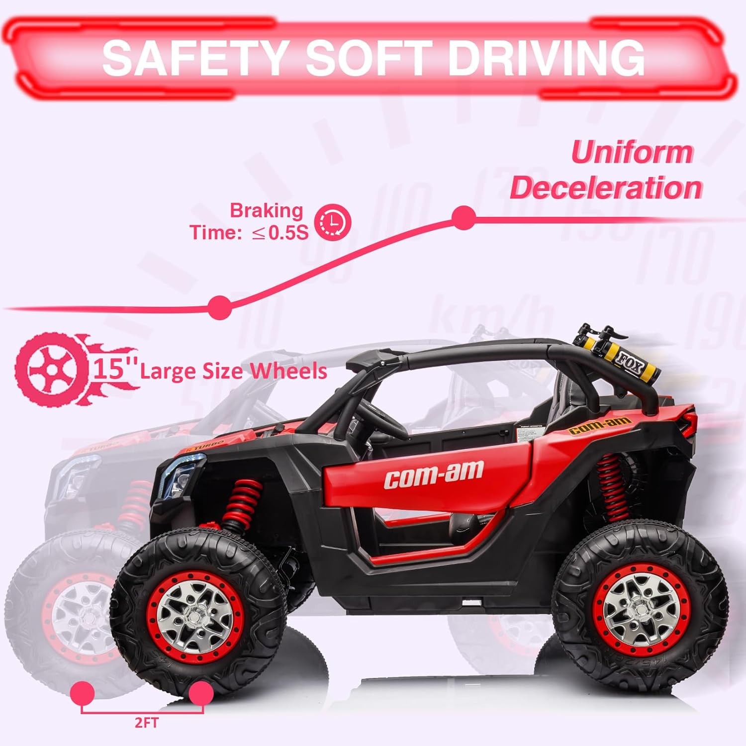 24V 2-Seater 4WD Kids Truck 300W Power with Remote, Spring Suspension Multicolor