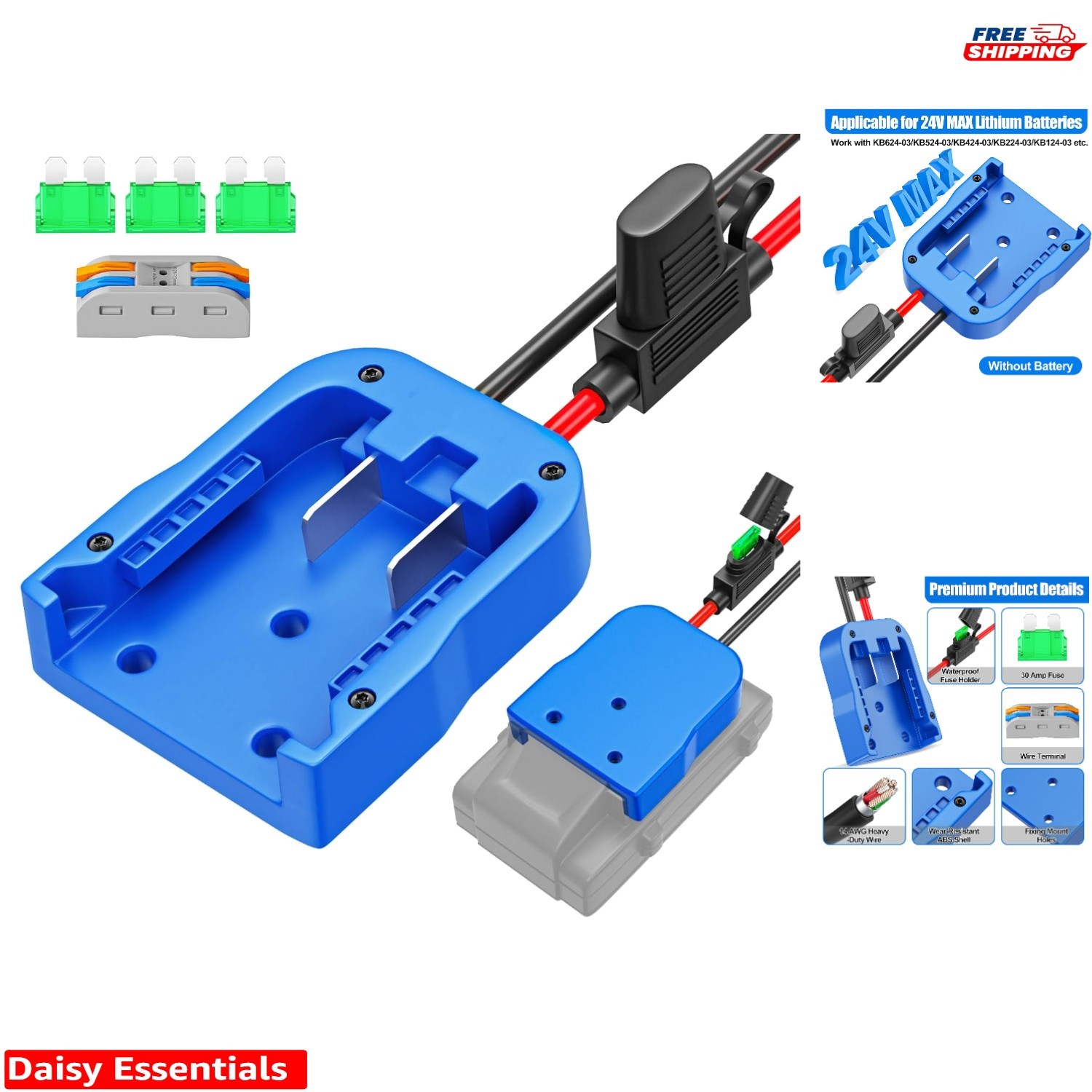 Durable Power Wheels Adapter for Kobalt 24V – Short Circuit Protection Included