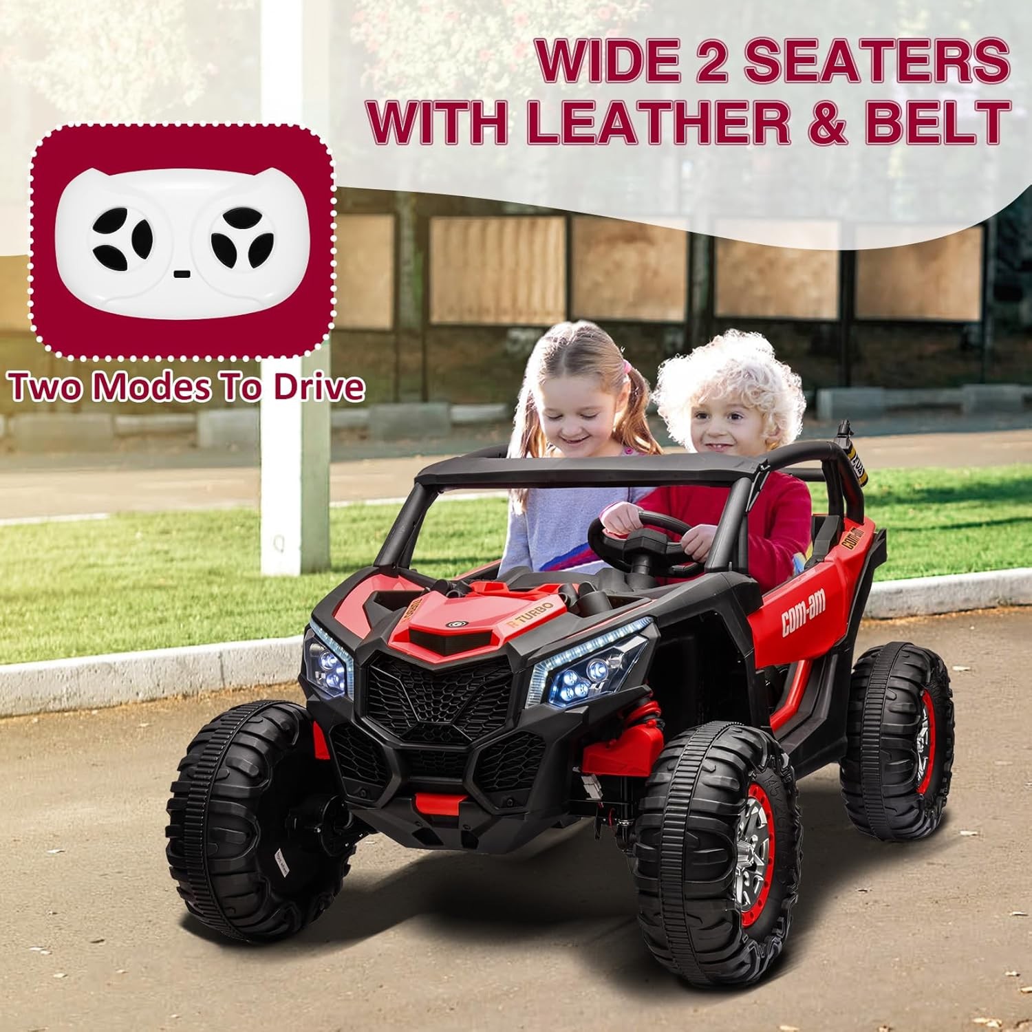 24V 2-Seater 4WD Kids Truck 300W Power with Remote, Spring Suspension Multicolor