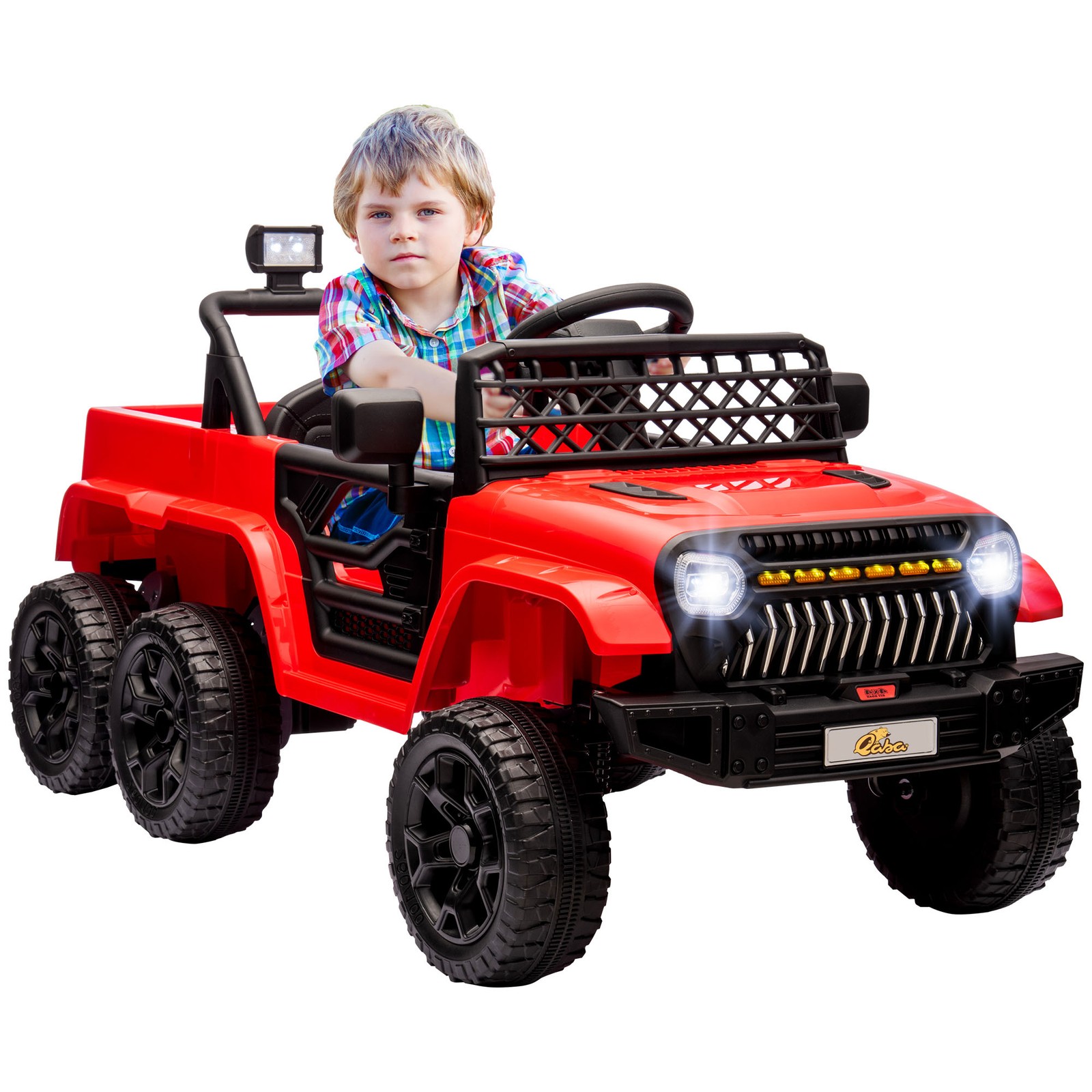 12V Kids Electric Car w/ 2WD/4WD Switchable, Remote Control, Red