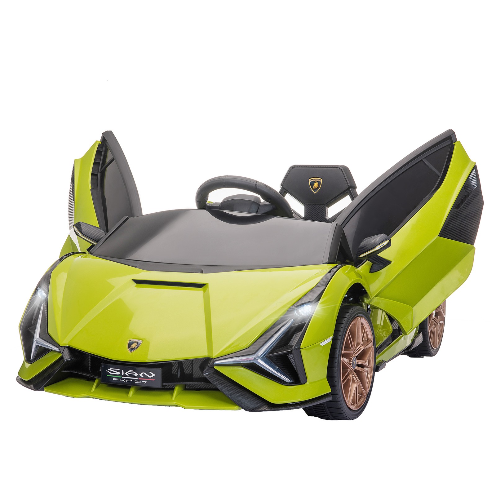 Green 12V Kids Ride On Car w/ Remote Control, Horn, Music, 3-5 Yr