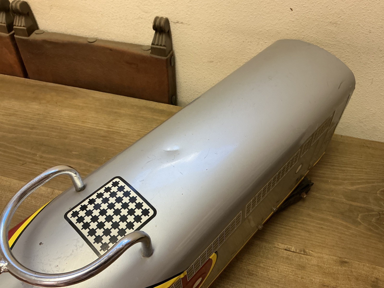 Santa Fe Toddler Ride On Train By Morgan Cycle Discontinued Metal Collectable