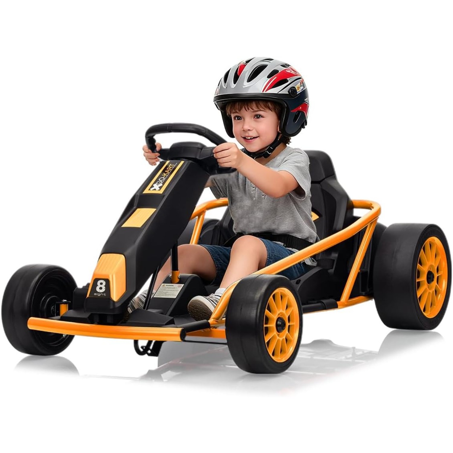 24V Kids Electric Go Kart, Dual 250W Motors, 9Ah Battery, 8MPH Drift Car w Music