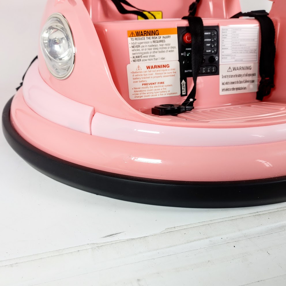 Elemara Bumper Car For Kids – 1.9 MPH Max, 12V, Ride-on Toy, 360° Spin – PINK
