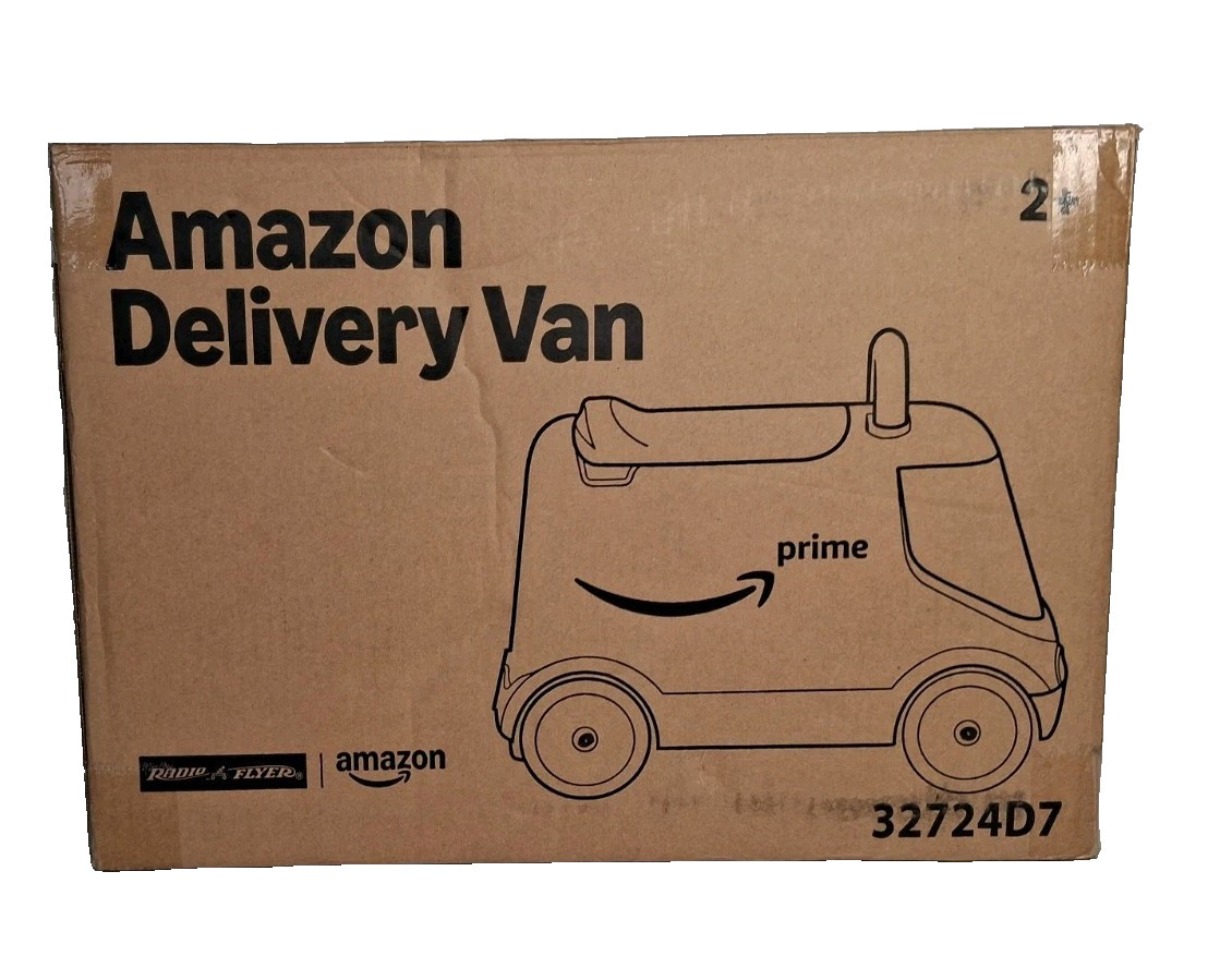 Radio Flyer Amazon Delivery Van Kids Ride On Toy Black New In Box