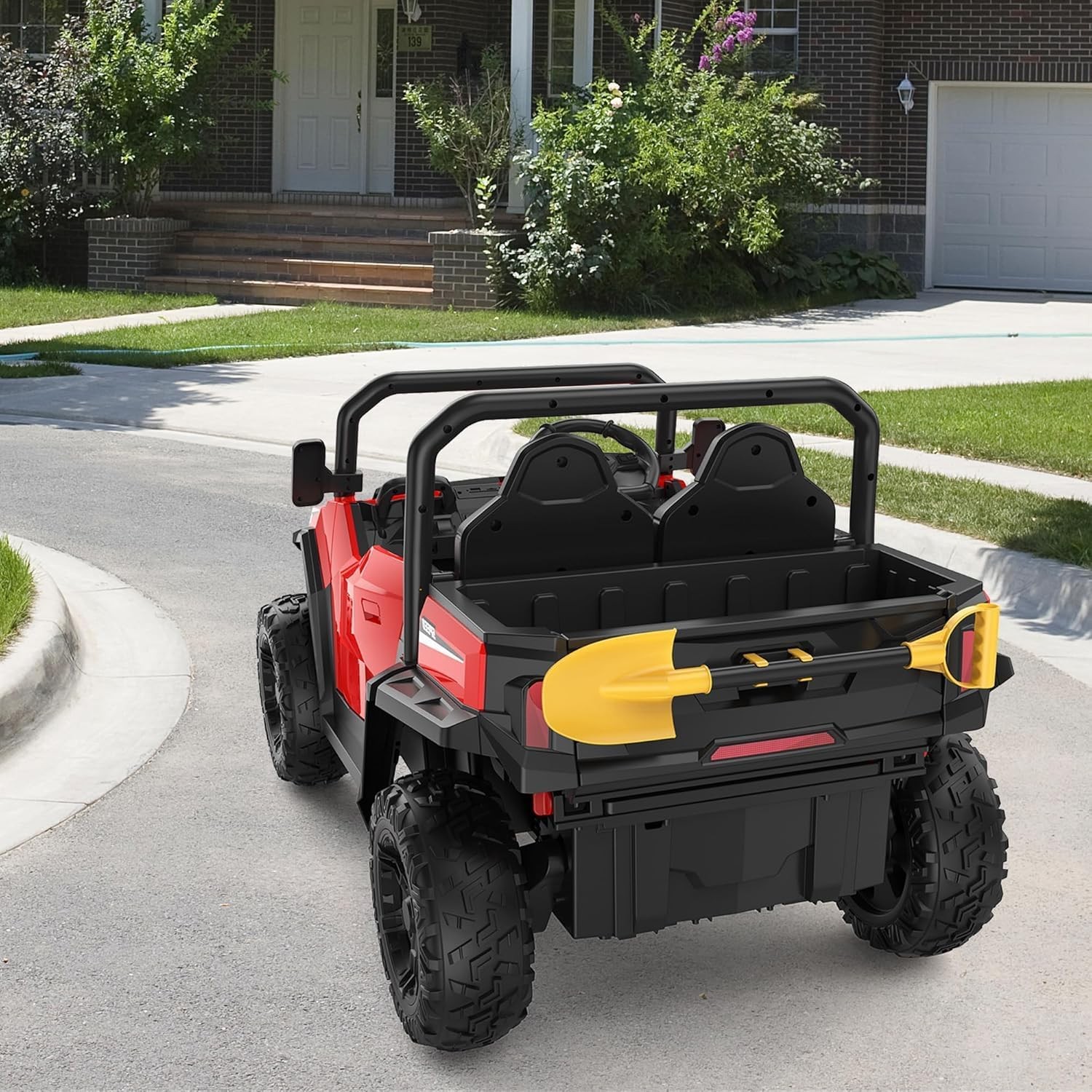 24V Ride On Truck for Kids w/ Remote, 4WD, LED Lights,Bluetooth,Dump Bed,2 Seats