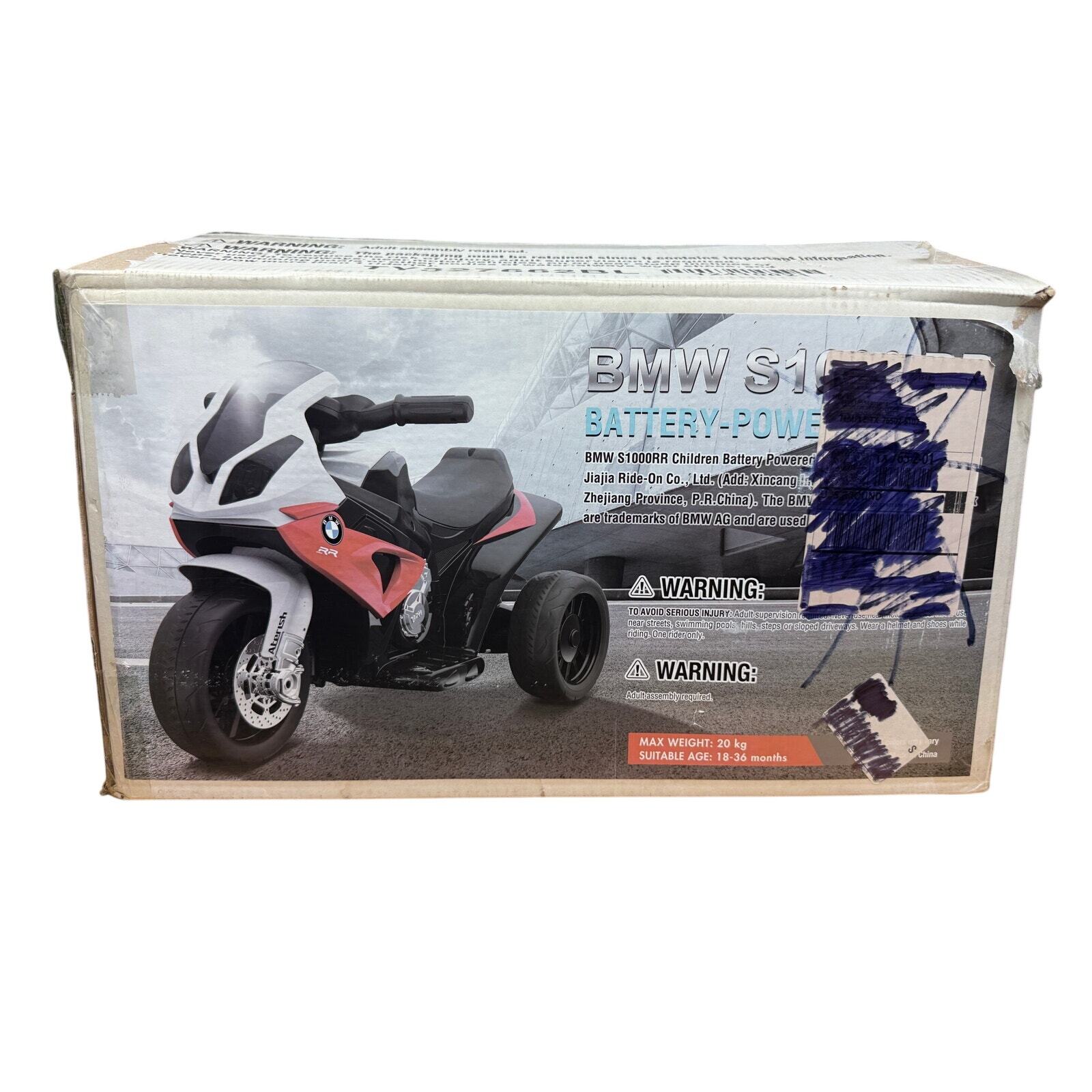 BMW S1000RR Motorcycle Trike Childrens Ride-On Bike Black Red White Bred NEW NIB