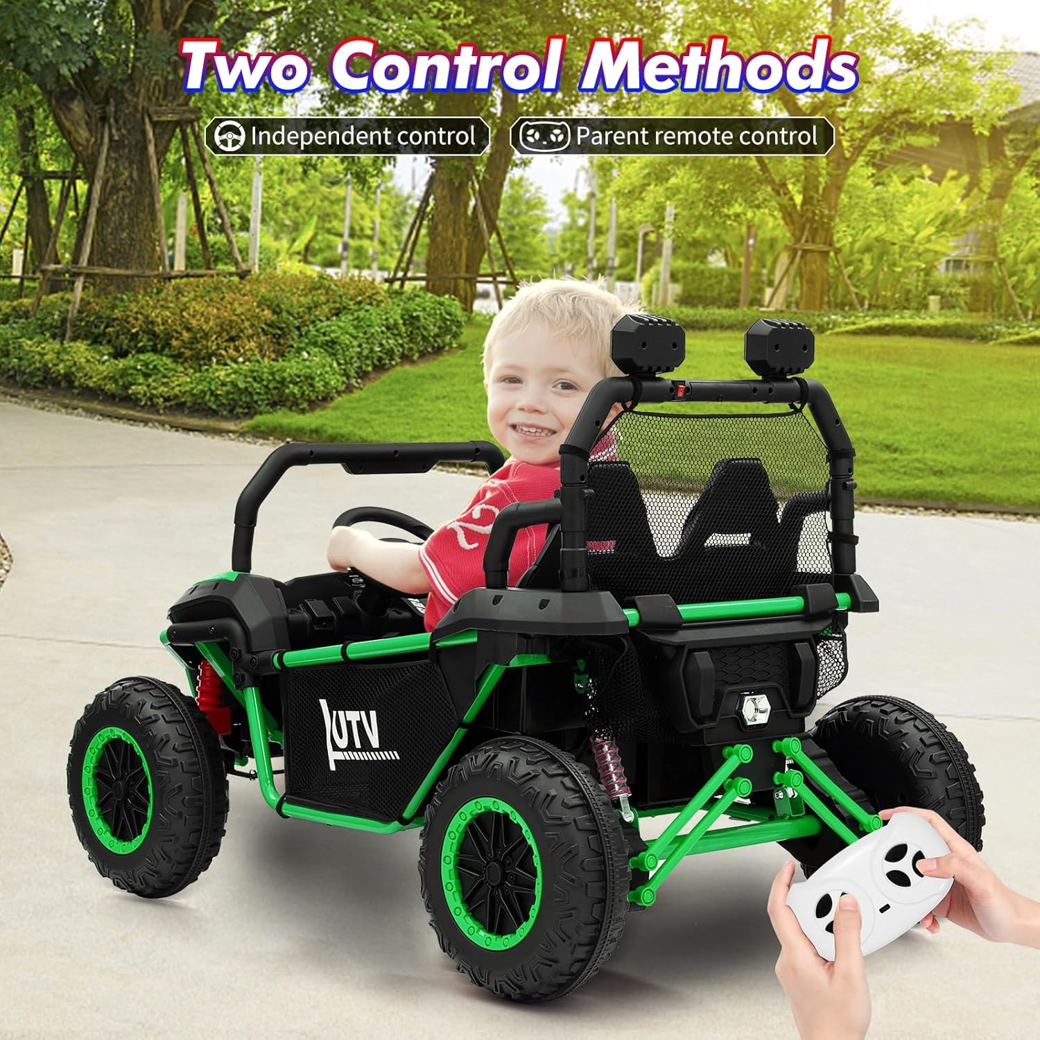 24V Power Wheel for Big Kids 3-8,2 Seater Electric Car,Ride on Car Toy for Grass